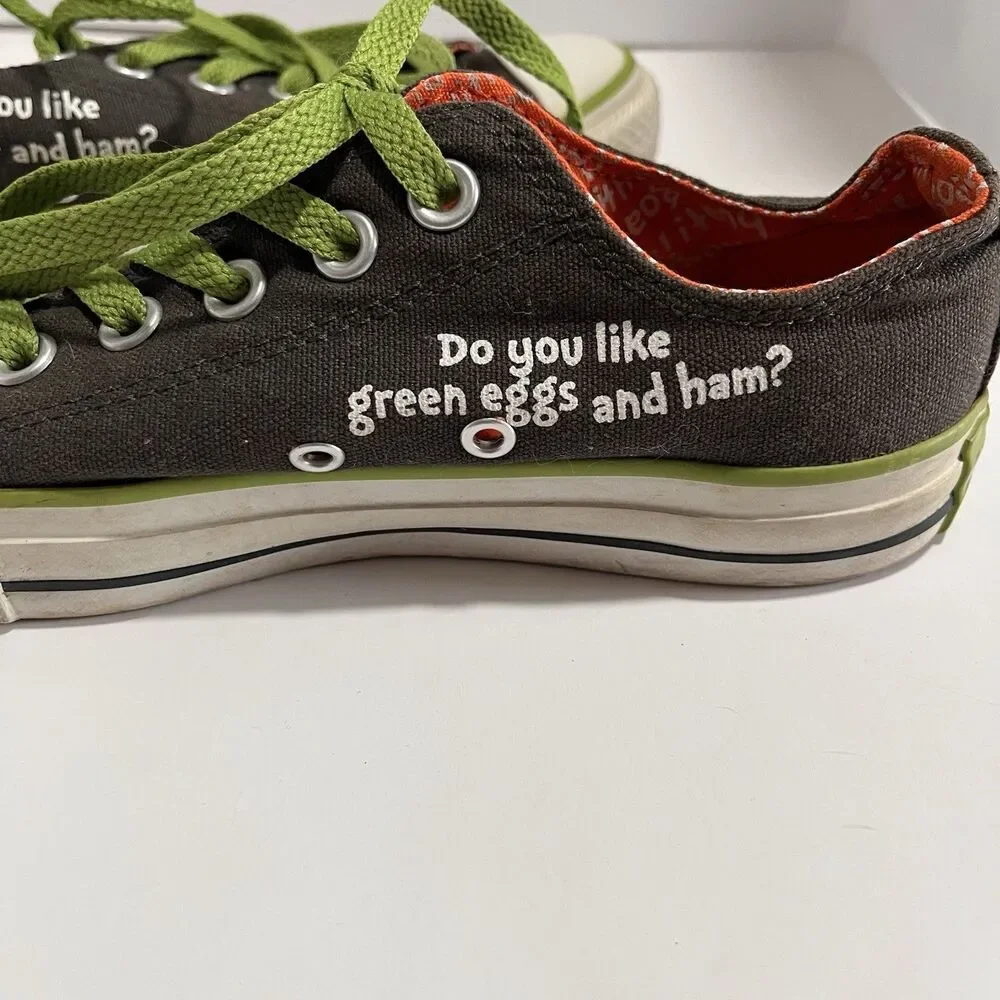 Converse All Star Size 4.5 Dr. Seuss Green Eggs & Ham Whimsical! - Picture 7 of 16